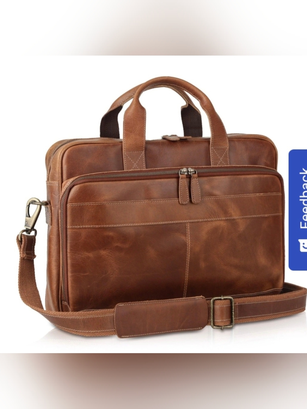 Classic Brown Leather Briefcase - Professional Men’s Laptop Bag